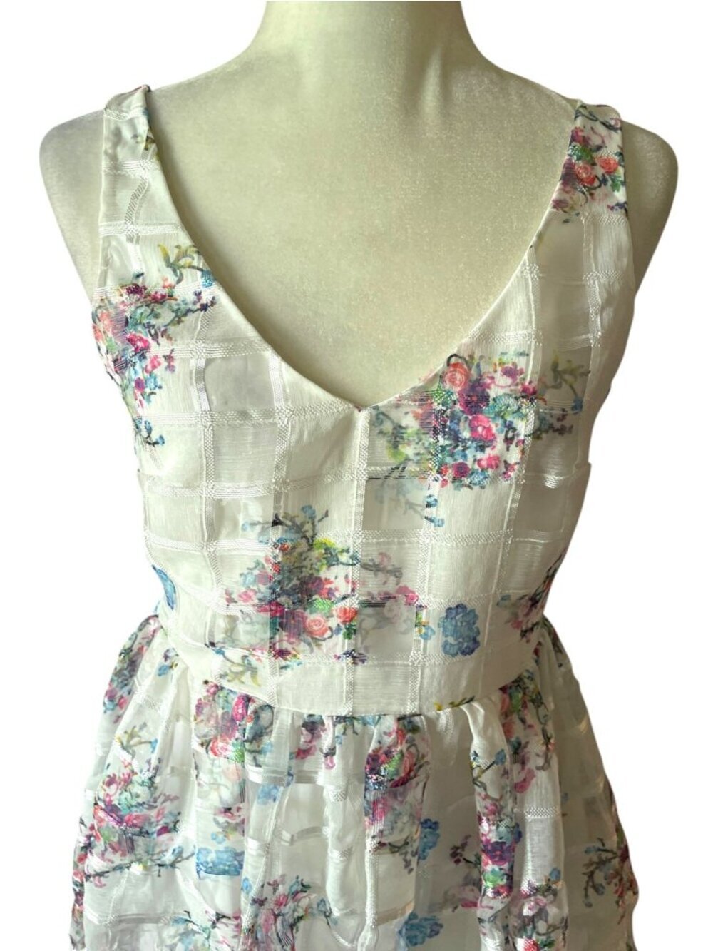 Anthropologie Maeve Peony Garden Dress SZ 6 White Floral Cottagecore Fairy - Picture 5 of 12